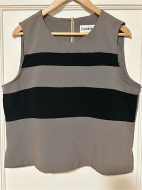 VINTAGE Danny & Nicole Sleeveless Black + Tan Top